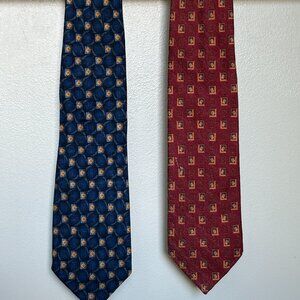 2 Villa Bolgheri Classic Men's Ties, Made in Italy.  All Silk